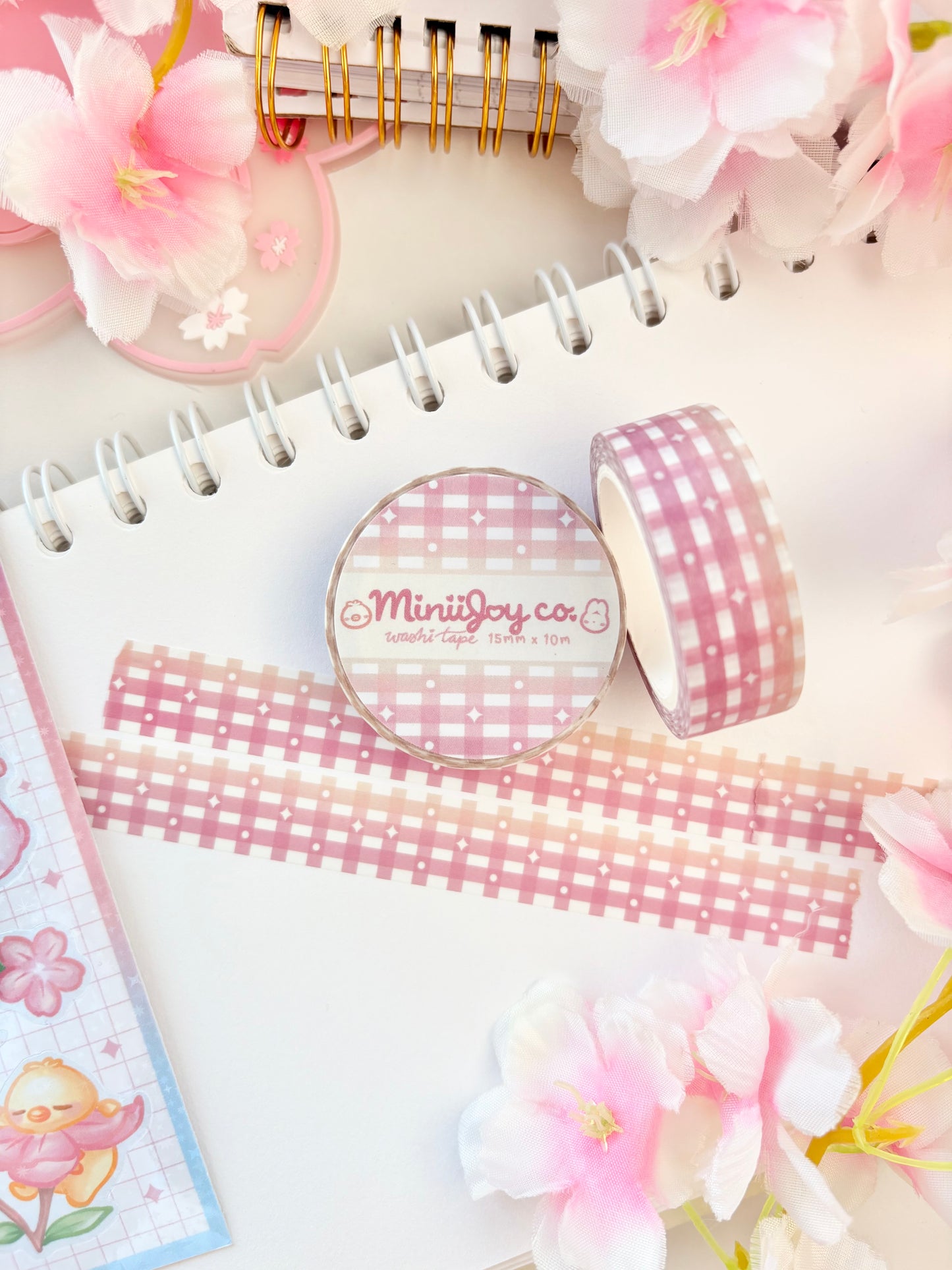 Gingham Washi Tape - Pink