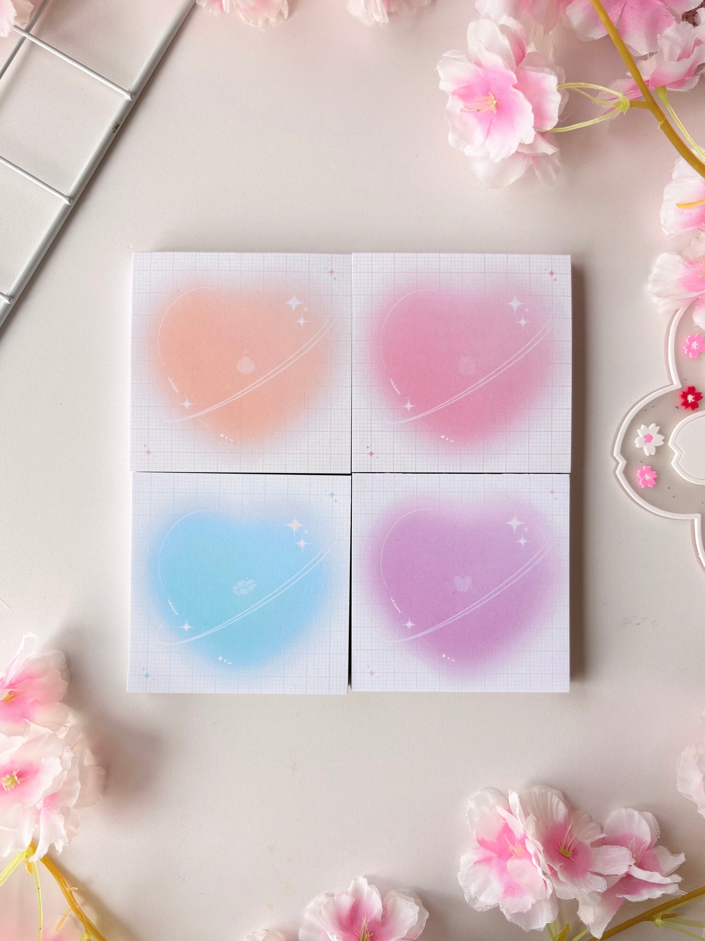 Soft Heart Memo Pads Set (4 pack)