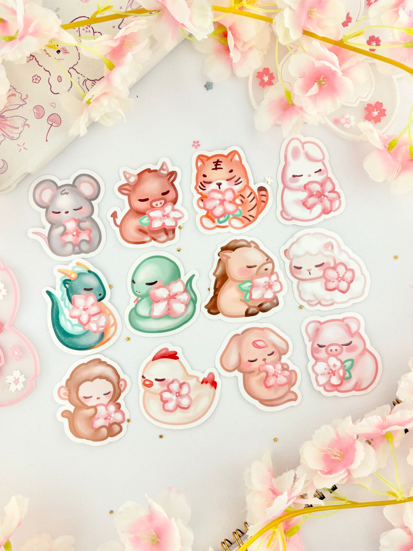 Chinese Zodiac Stickers (Set of 12)
