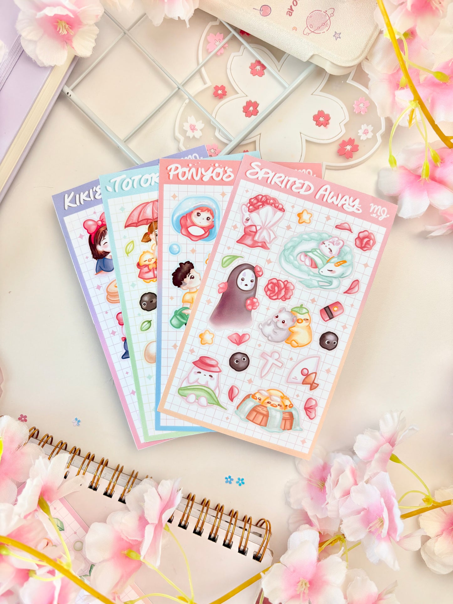 Ghibli Sticker Sheets Matte Bundle (Set of 4)