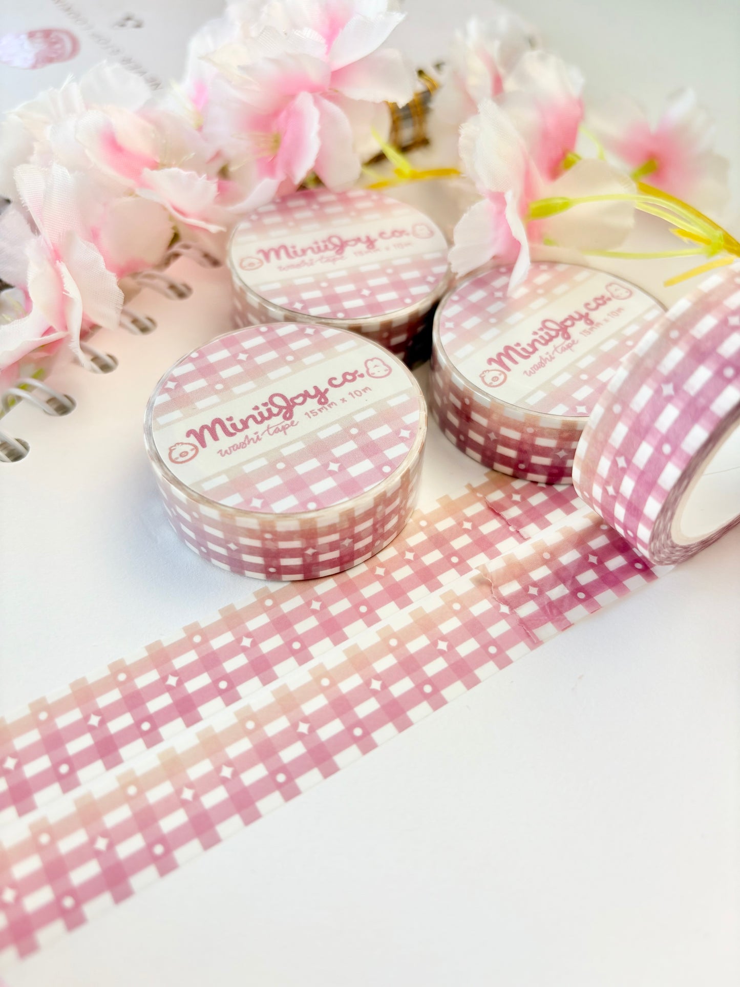 Gingham Washi Tape - Pink