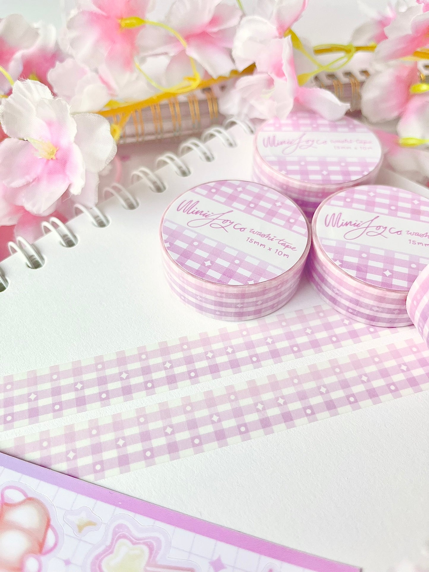 Gingham Washi Tape - Purple