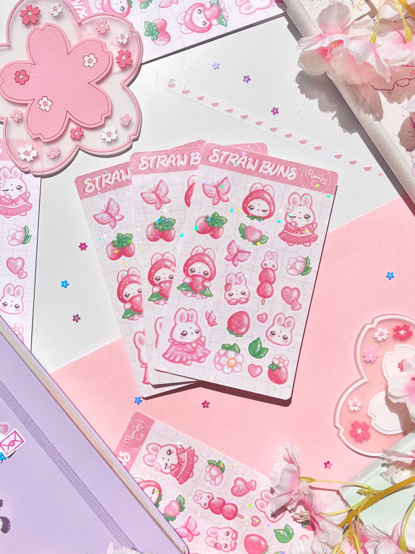 Strawberry Buns Sticker Sheet