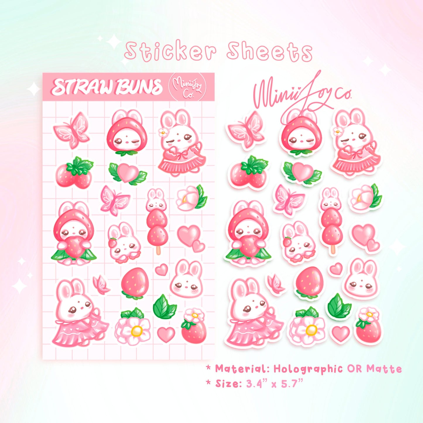 Strawberry Buns Sticker Sheet