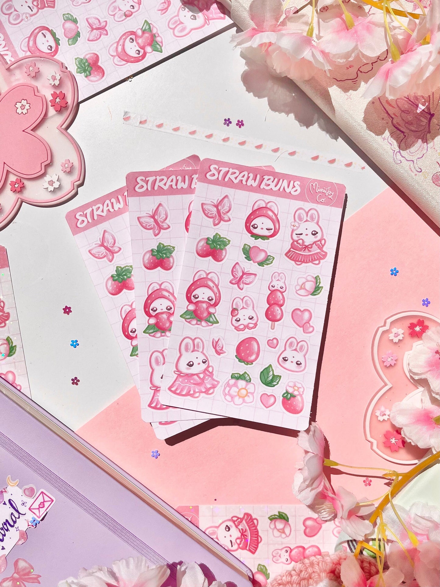 Strawberry Buns Sticker Sheet