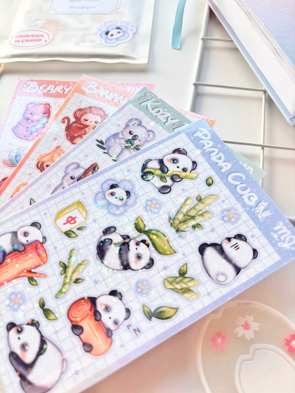 Zoo Animals Sticker Sheet Holo Bundle (Set of 4)