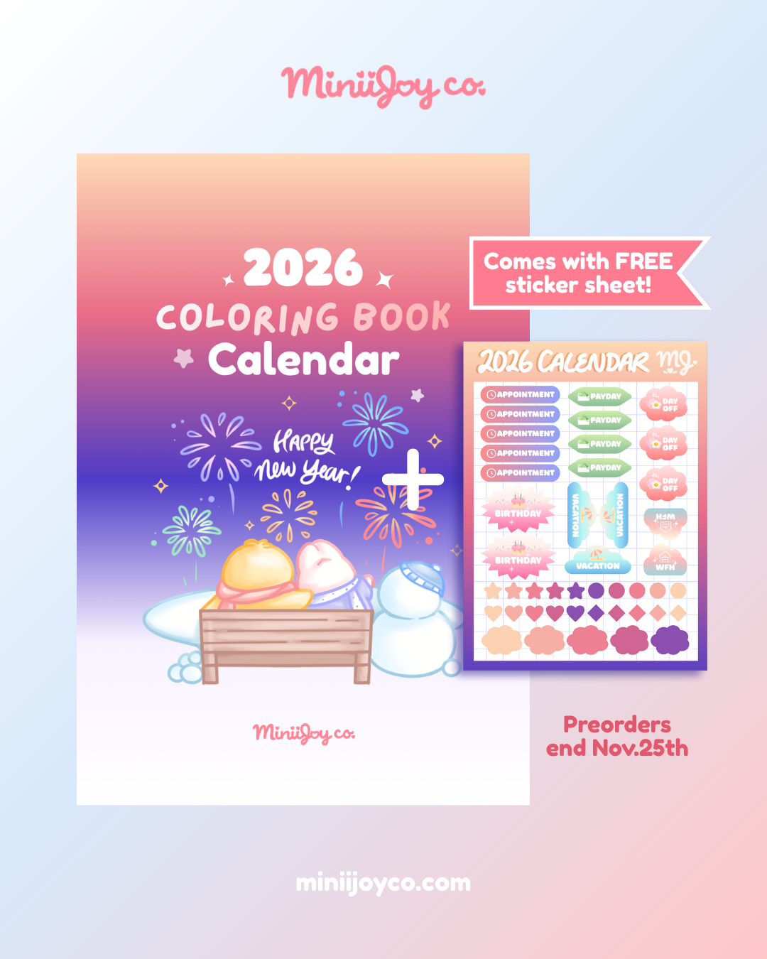 2026 Calendar Coloring Book (PRE-ORDER)