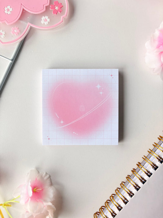 Soft Pink Heart Memo pad