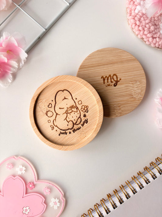 Just a straw baby wooden coaster