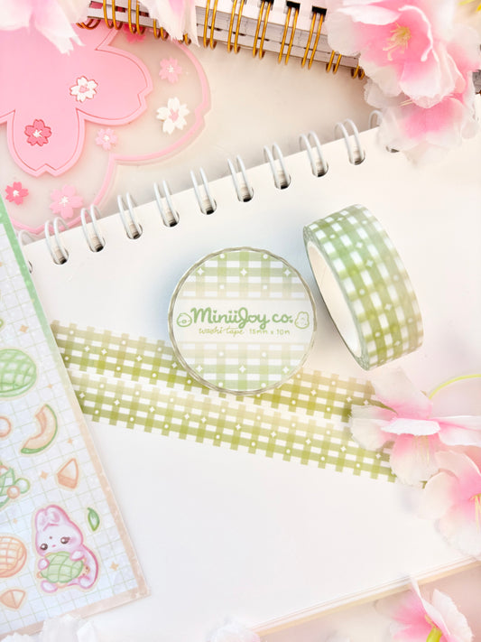 Gingham Washi Tape - Green