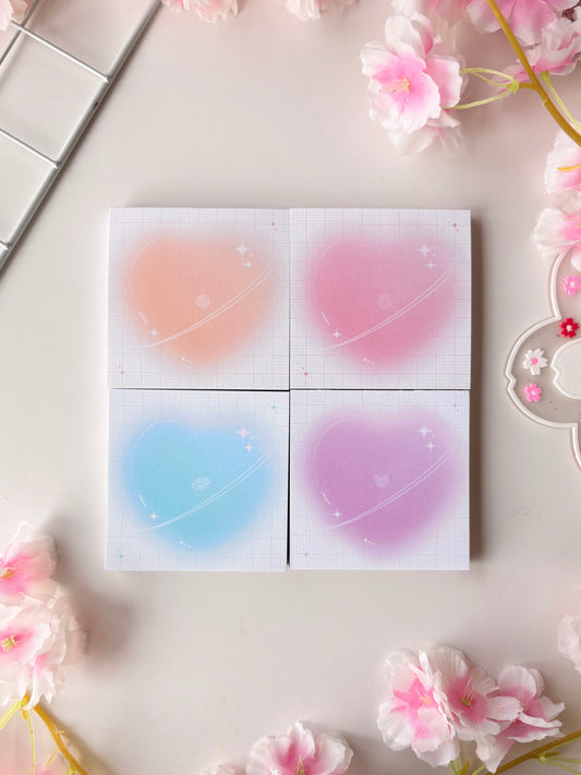 Soft Heart Memo Pads Set (4 pack)