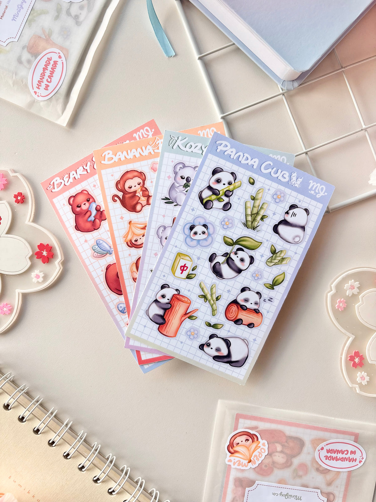 Zoo Animals Sticker Sheet Matte Bundle (Set of 4)