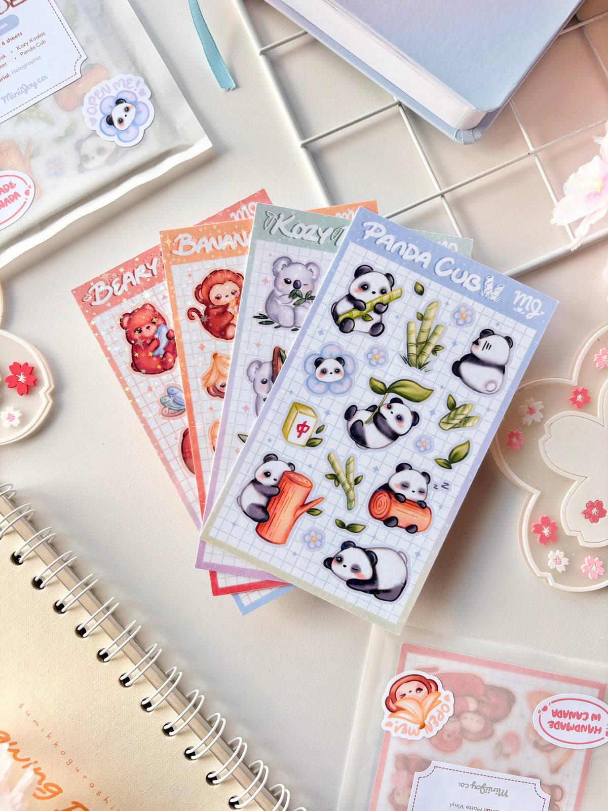 Zoo Animals Sticker Sheet Holo Bundle (Set of 4)
