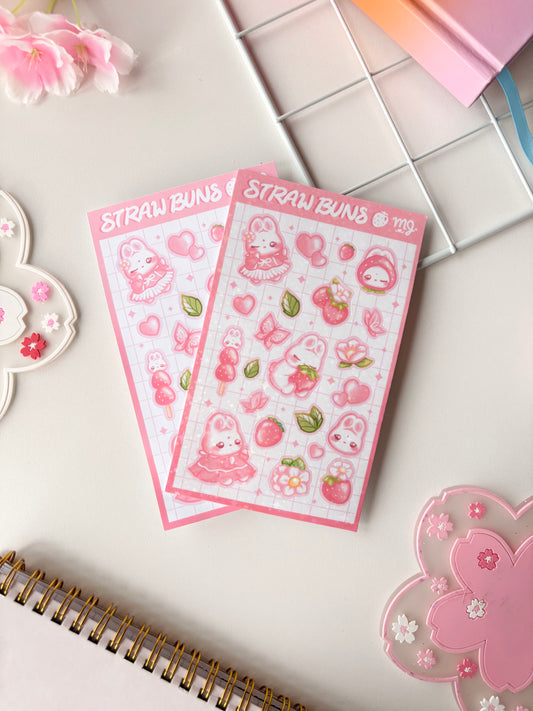 Strawberry Buns Sticker Sheet