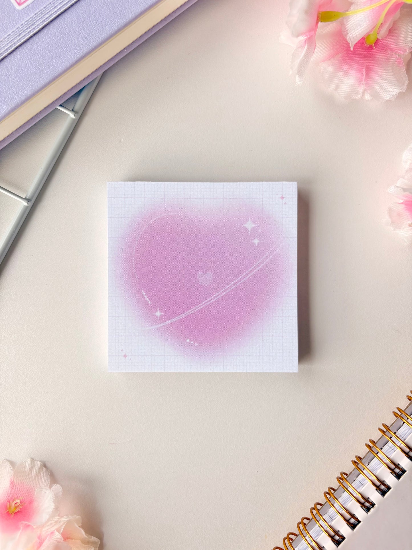 Soft Purple Heart Memo pad