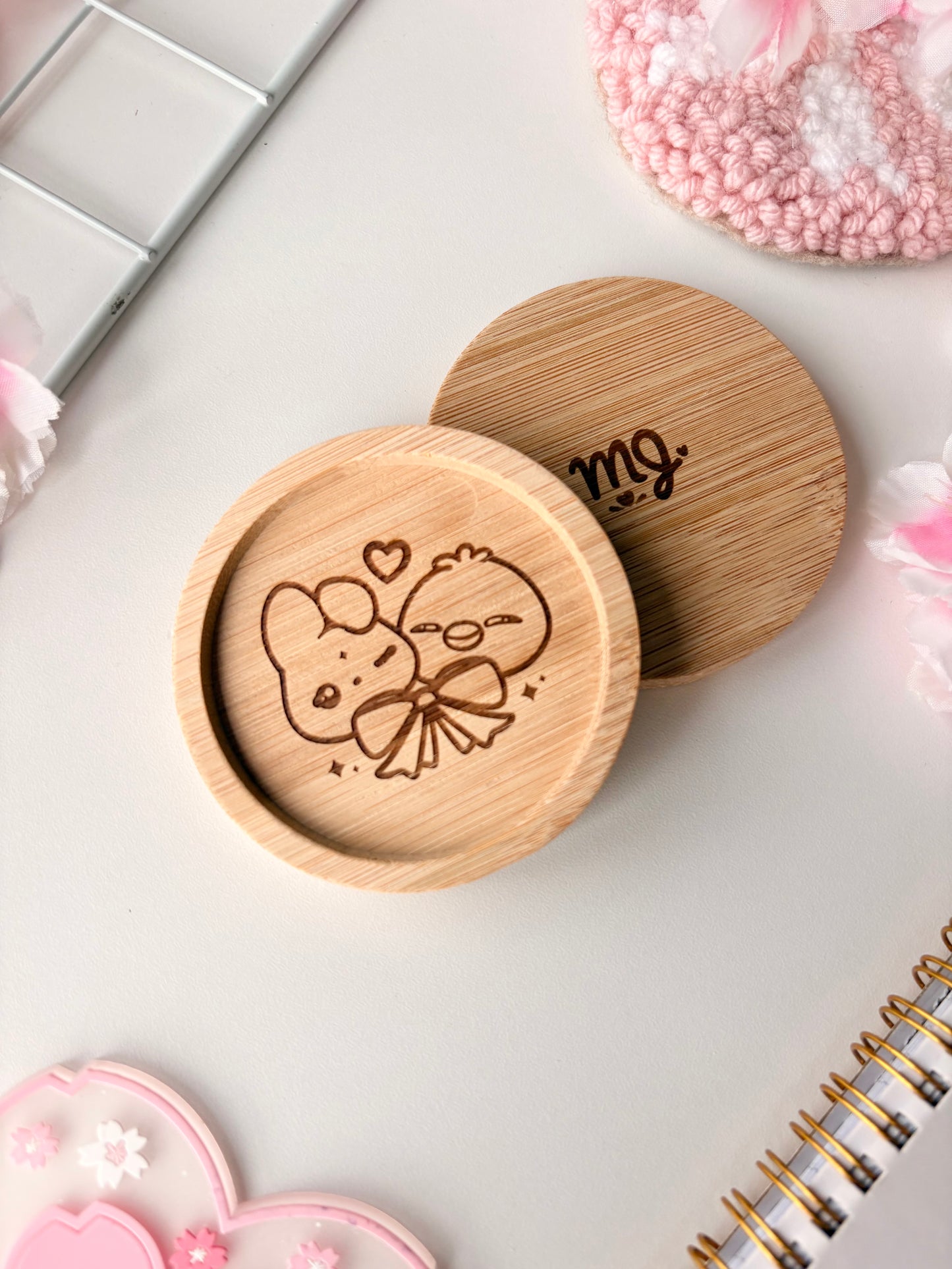 Buns & Bubby logo wooden coaster