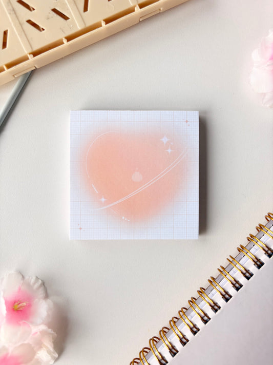 Soft Yellow Heart Memo pad