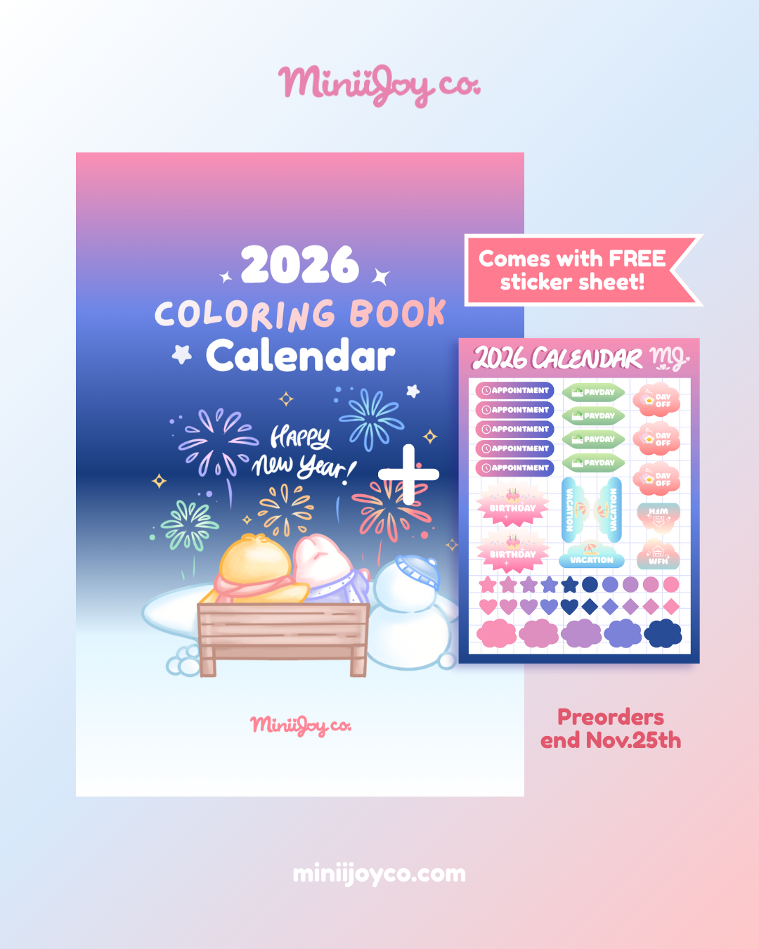 2026 Calendar Coloring Book (PRE-ORDER)