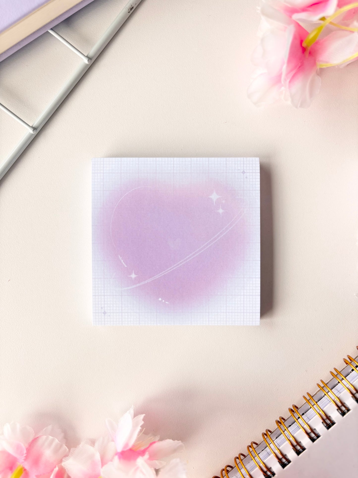 Soft Purple Heart Memo pad