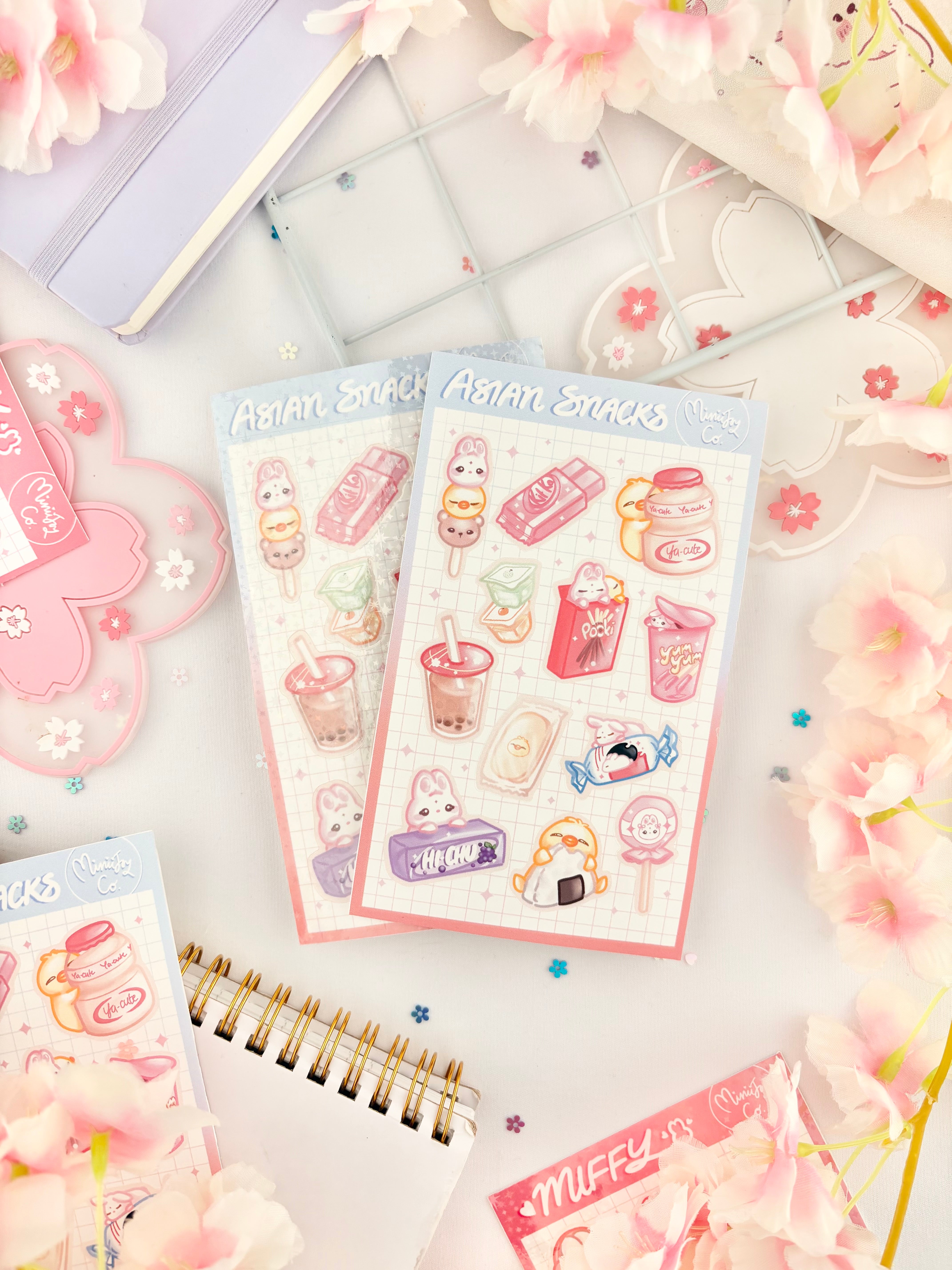Asian Note Sticker Asian Snacks Sticker Sheet – MiniiJoyCo