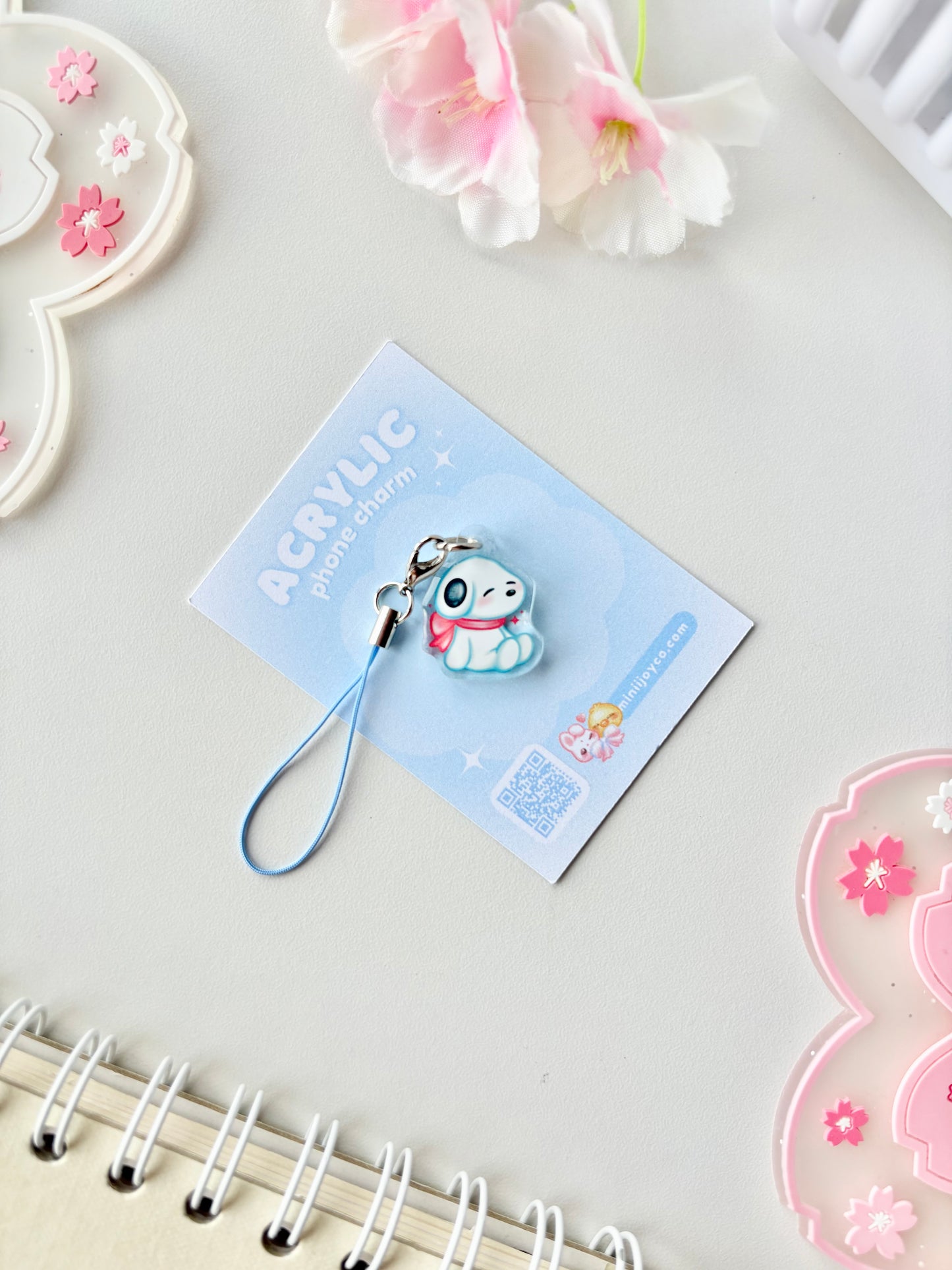 Red Bow Puppy Phone Charm