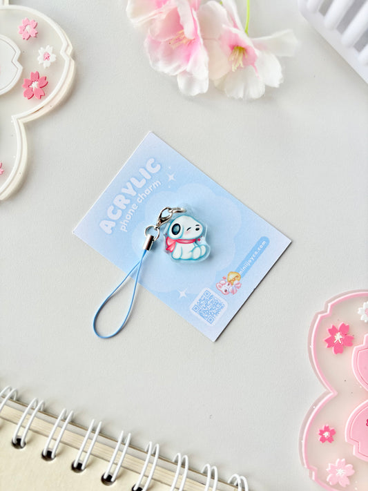 Red Bow Puppy Phone Charm