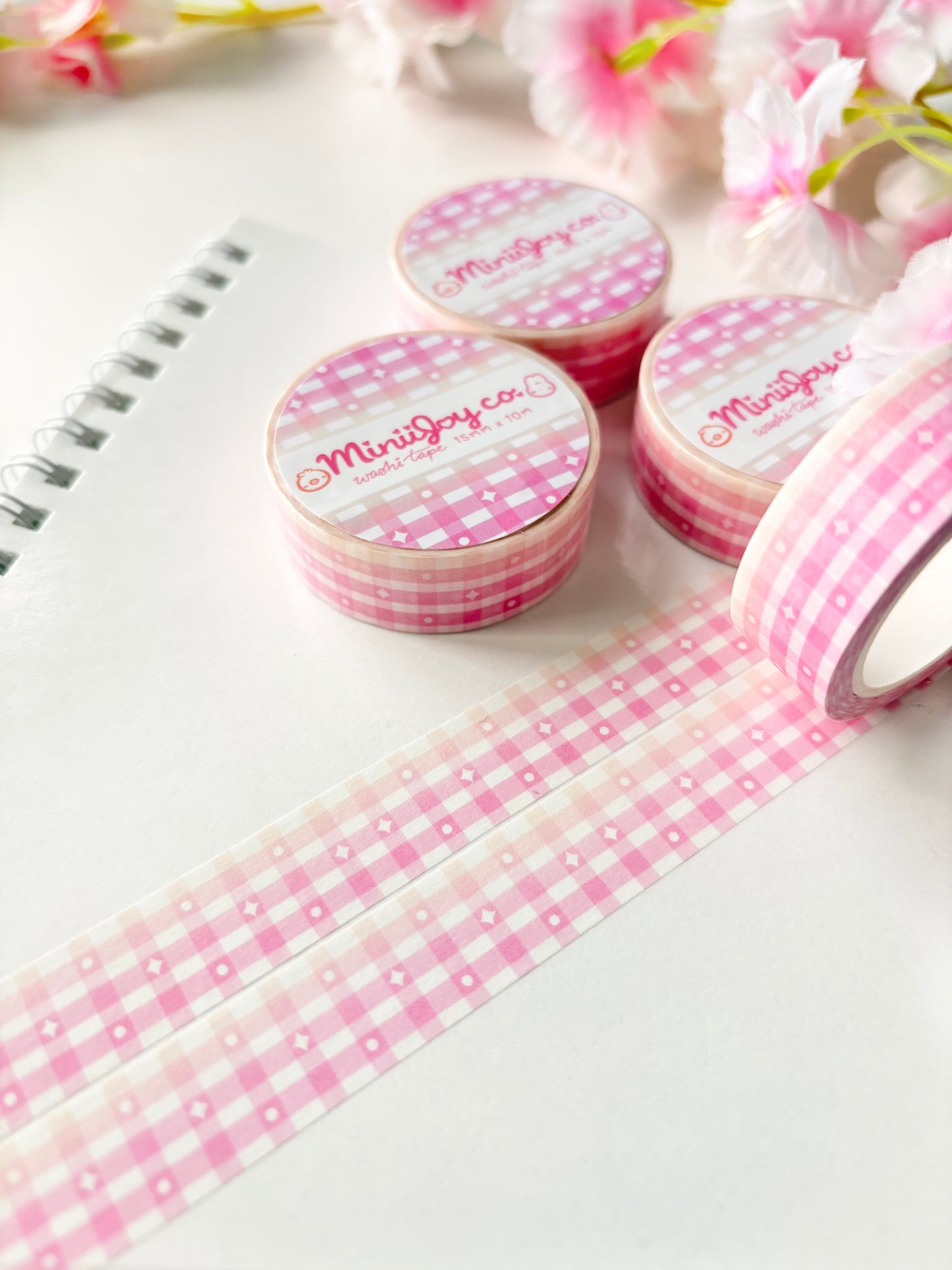 Gingham Gradient Washi Tape V2 - Pink