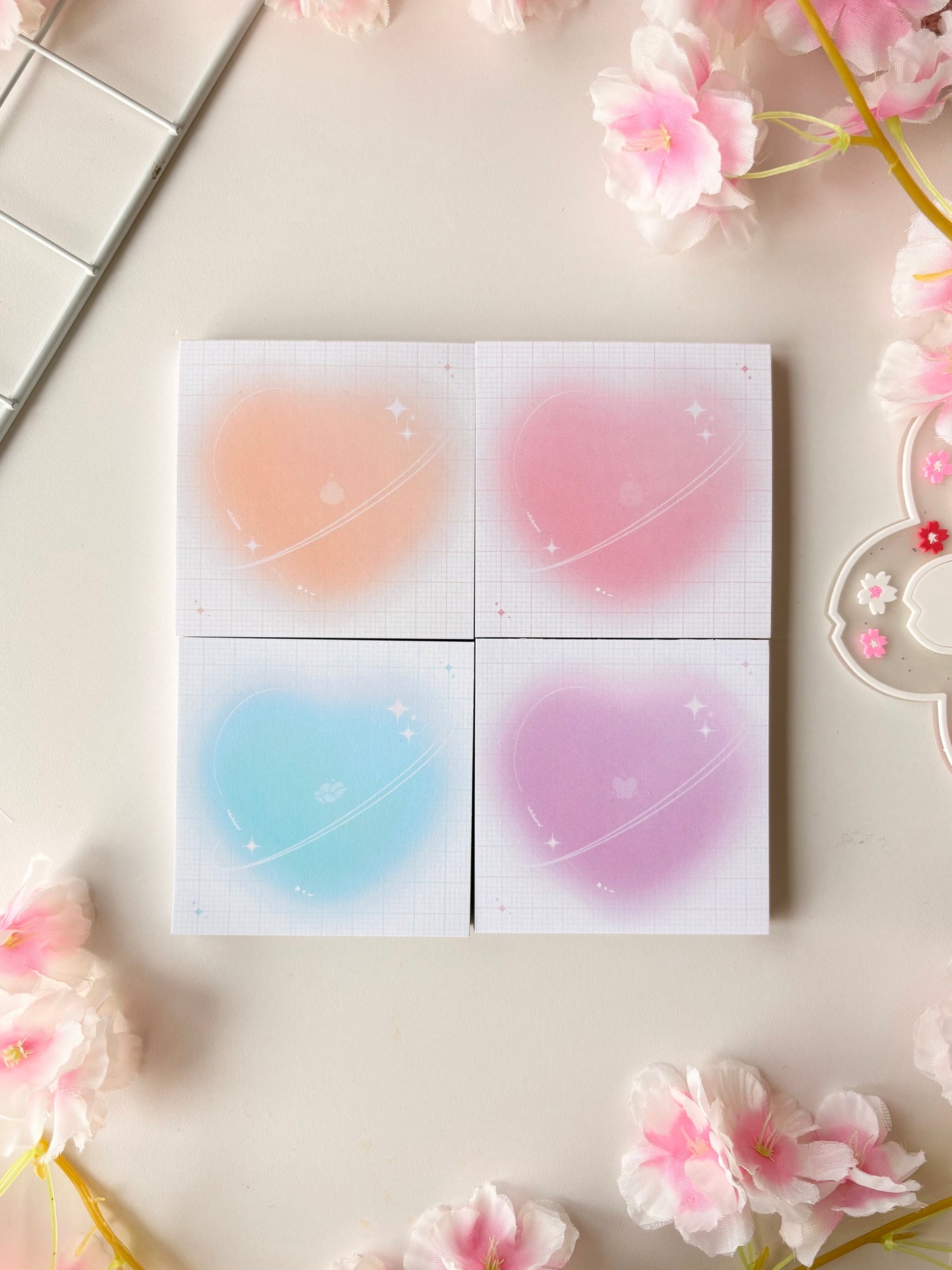 Soft Pink Heart Memo pad