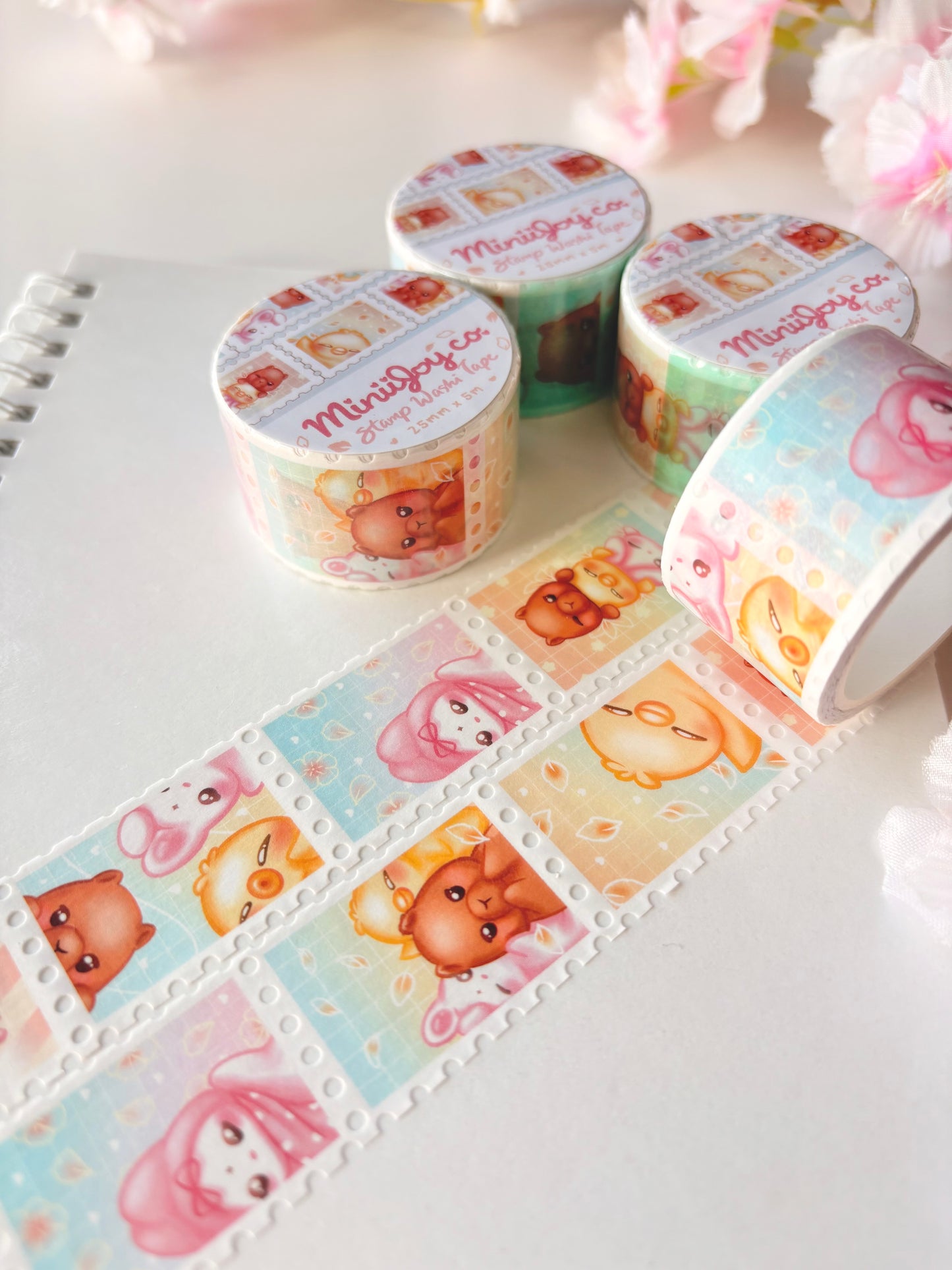Capybara + Friends Stamp Washi Tape