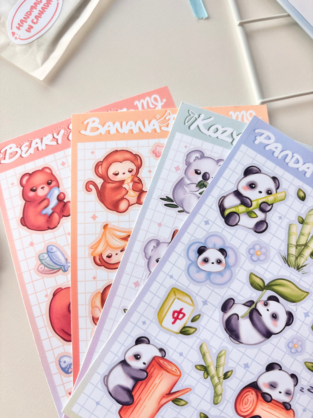 Zoo Animals Sticker Sheet Matte Bundle (Set of 4)