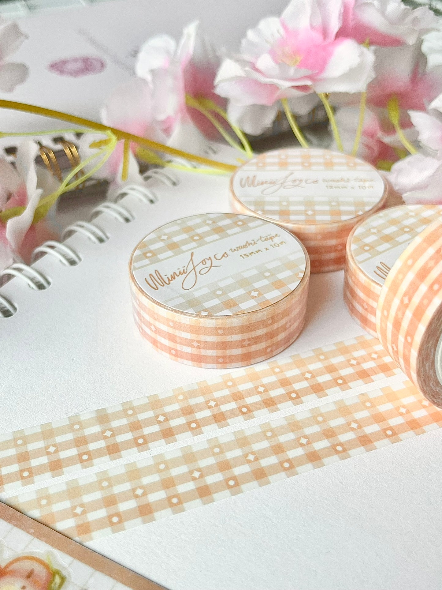 Gingham Washi Tape - Orange