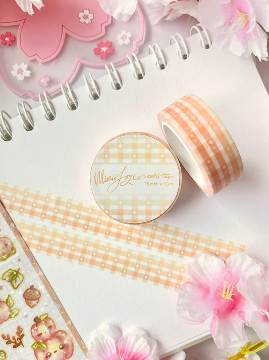 Gingham Washi Tape - Orange