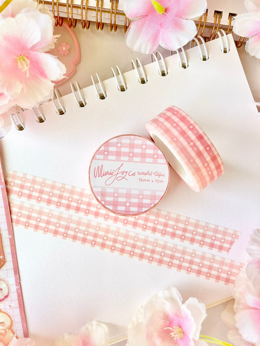 Gingham Washi Tape - Peach